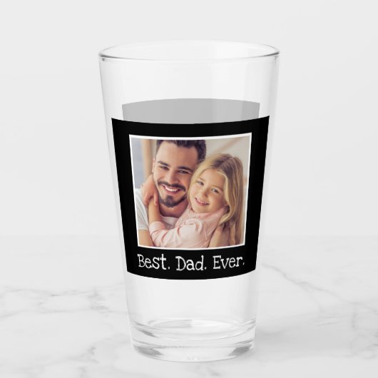 Koel Beste vader ooit Foto gepersonaliseerd zwart  Glas (Voorkant)