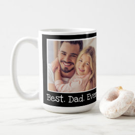 Koel Beste vader ooit Foto gepersonaliseerd zwart  Koffiemok