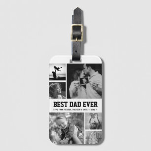 Koel Beste vader ooit zwart-witte foto Collage Bagagelabel