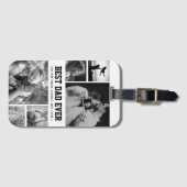 Koel Beste vader ooit zwart-witte foto Collage Bagagelabel (Voorkant (horizontaal))