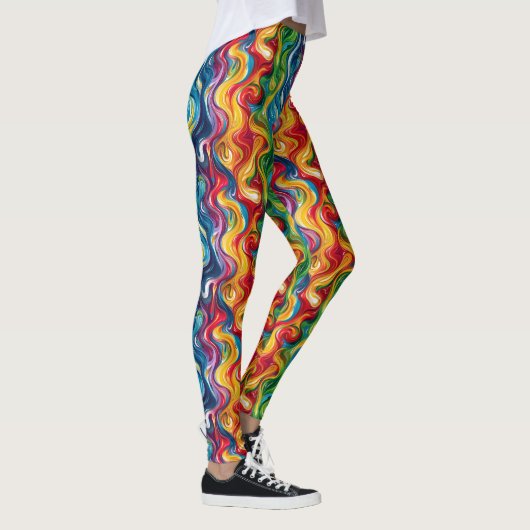 Koel betegeld abstract patroon leggings (Rechts)