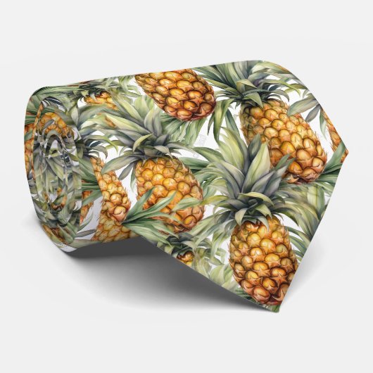 Koel betegeld ananas vrucht patroon stropdas (Opgerold)