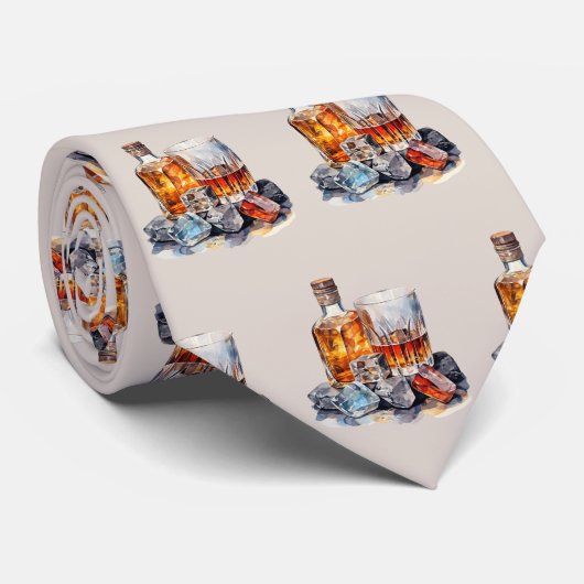 Koel betegeld bourbon patroon stropdas (Opgerold)