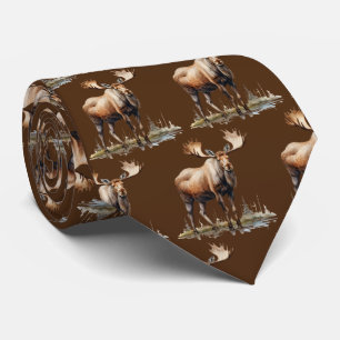 Koel betegeld eland patroon stropdas