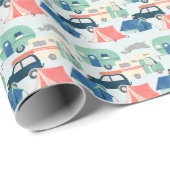 koel betegeld kampeerpatroon cadeaupapier (Rol Hoek)