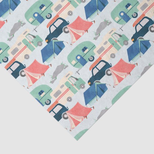 koel betegeld kampeerpatroon tissuepapier (Detail)