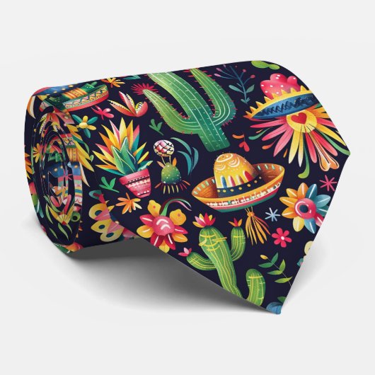 Koel betegeld Mexicaans patroon Stropdas (Opgerold)