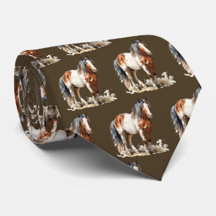 Koel betegeld paard patroon  stropdas
