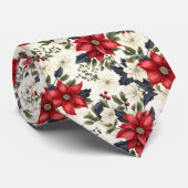 Koel betegeld poinsettia patroon stropdas (Opgerold)