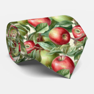 Koel betegeld rood groen appelmotief stropdas