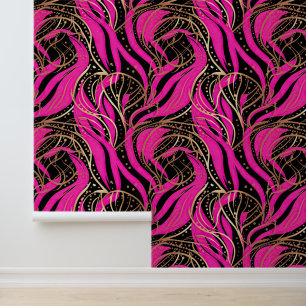 Koel betegeld roze patroon behang