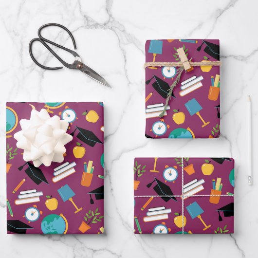 Koel betegeld schoolpatroon inpakpapier vel (Voorkant)