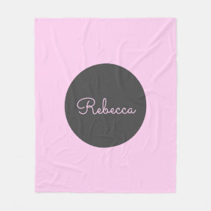 Koel bewerkbare roze retro-modern script ontwerp fleece deken
