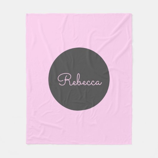 Koel bewerkbare roze retro-modern script ontwerp fleece deken (Voorkant)
