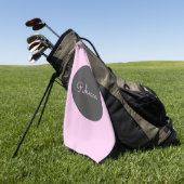 Koel bewerkbare roze retro-modern script ontwerp golfhanddoek (Groen)