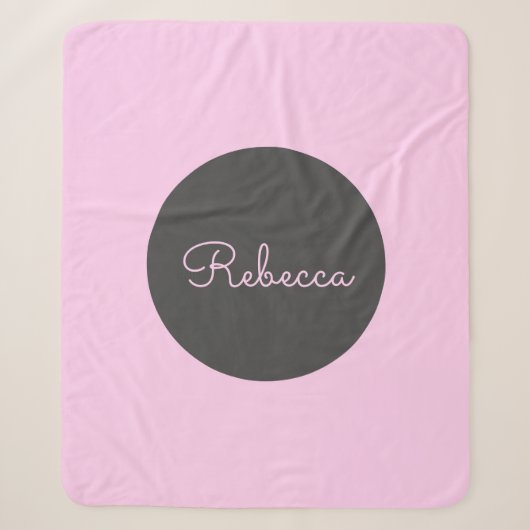 Koel bewerkbare roze retro-modern script ontwerp sherpa deken (Voorkant)