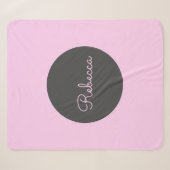 Koel bewerkbare roze retro-modern script ontwerp sherpa deken (Voorkant (horizontaal))