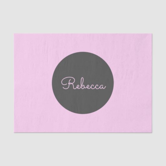 Koel bewerkbare roze retro-modern script ontwerp tissuepapier (Voorkant)