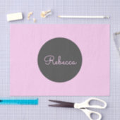 Koel bewerkbare roze retro-modern script ontwerp tissuepapier (Craft)