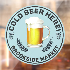 Koel bier hier aanpassen Gemakswinkel voorgevel Raamsticker
