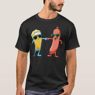 Koel bier met heerlijke worst als beste vrienden t-shirt