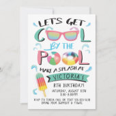 Koel bij de Pool Birthday Party Invitation Kaart (Voorkant)
