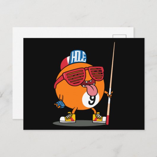 Koel billiard negen bal briefkaart (Voorkant / Achterkant)