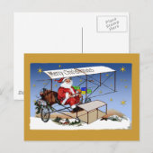 Koel- Biplane Santa Claus Feestdagenkaart (Voorkant / Achterkant)