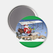 Koel- Biplane Santa Claus Magneet (Voorkant / Achterkant)