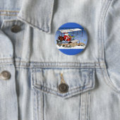 Koel- Biplane Santa Claus Ronde Button 5,7 Cm (In situ)