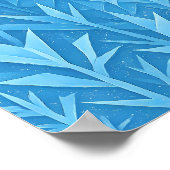 Koel Blau Geometrische Wolf Low Poly Abstracte Muu Poster (Hoek)