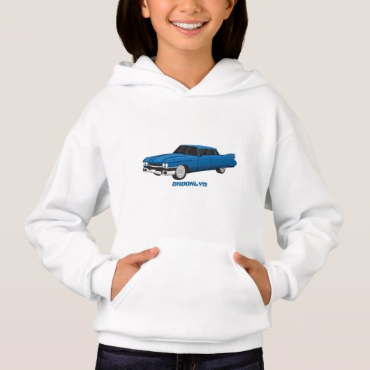 Koel blauw 1959 klassieke auto (Voorkant)