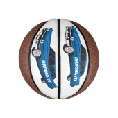 Koel blauw 1959 klassieke auto basketbal (Verticaal)
