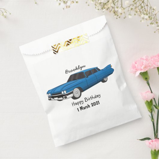 Koel blauw 1959 klassieke auto bedankzakje (Gezegeld)