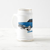 Koel blauw 1959 klassieke auto bierpul (Voorkant links)