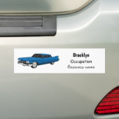 Koel blauw 1959 klassieke auto bumpersticker (Op auto)