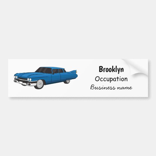 Koel blauw 1959 klassieke auto bumpersticker (Voorkant)