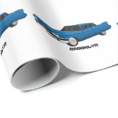 Koel blauw 1959 klassieke auto cadeaupapier (Rol Hoek)