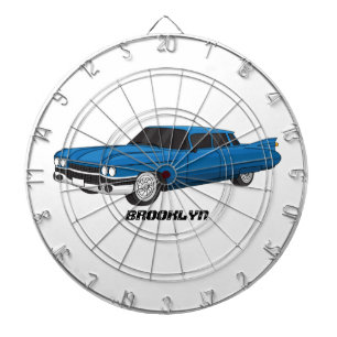 Koel blauw 1959 klassieke auto dartbord