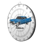 Koel blauw 1959 klassieke auto dartbord (Voorkant Rechts)