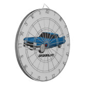 Koel blauw 1959 klassieke auto dartbord (Voorkant Links)