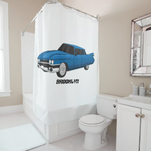 Koel blauw 1959 klassieke auto douchegordijn