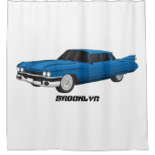 Koel blauw 1959 klassieke auto douchegordijn (Voorkant)