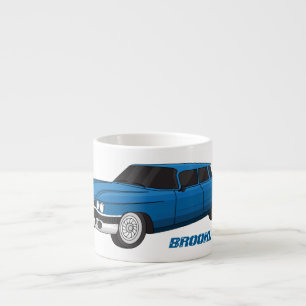 Koel blauw 1959 klassieke auto espresso kop