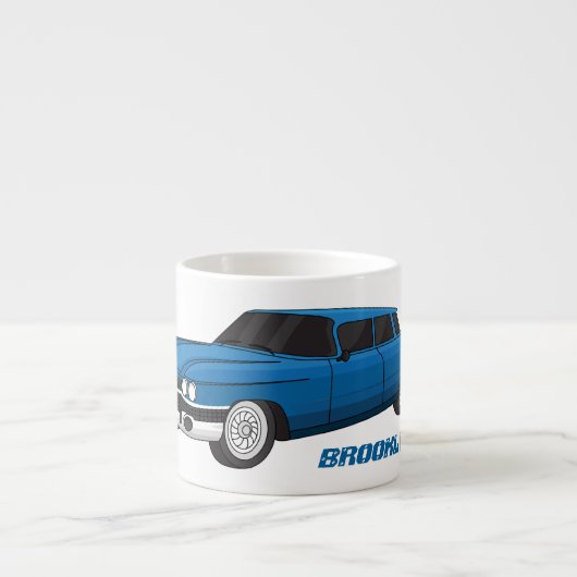 Koel blauw 1959 klassieke auto espresso kop (Voorkant)