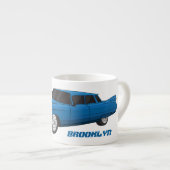 Koel blauw 1959 klassieke auto espresso kop (Voorkant rechts)