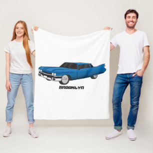 Koel blauw 1959 klassieke auto fleece deken