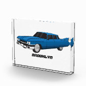 Koel blauw 1959 klassieke auto fotoblokken (Rechts)