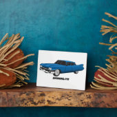 Koel blauw 1959 klassieke auto fotoplaat (Zijkant)