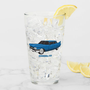 Koel blauw 1959 klassieke auto glas